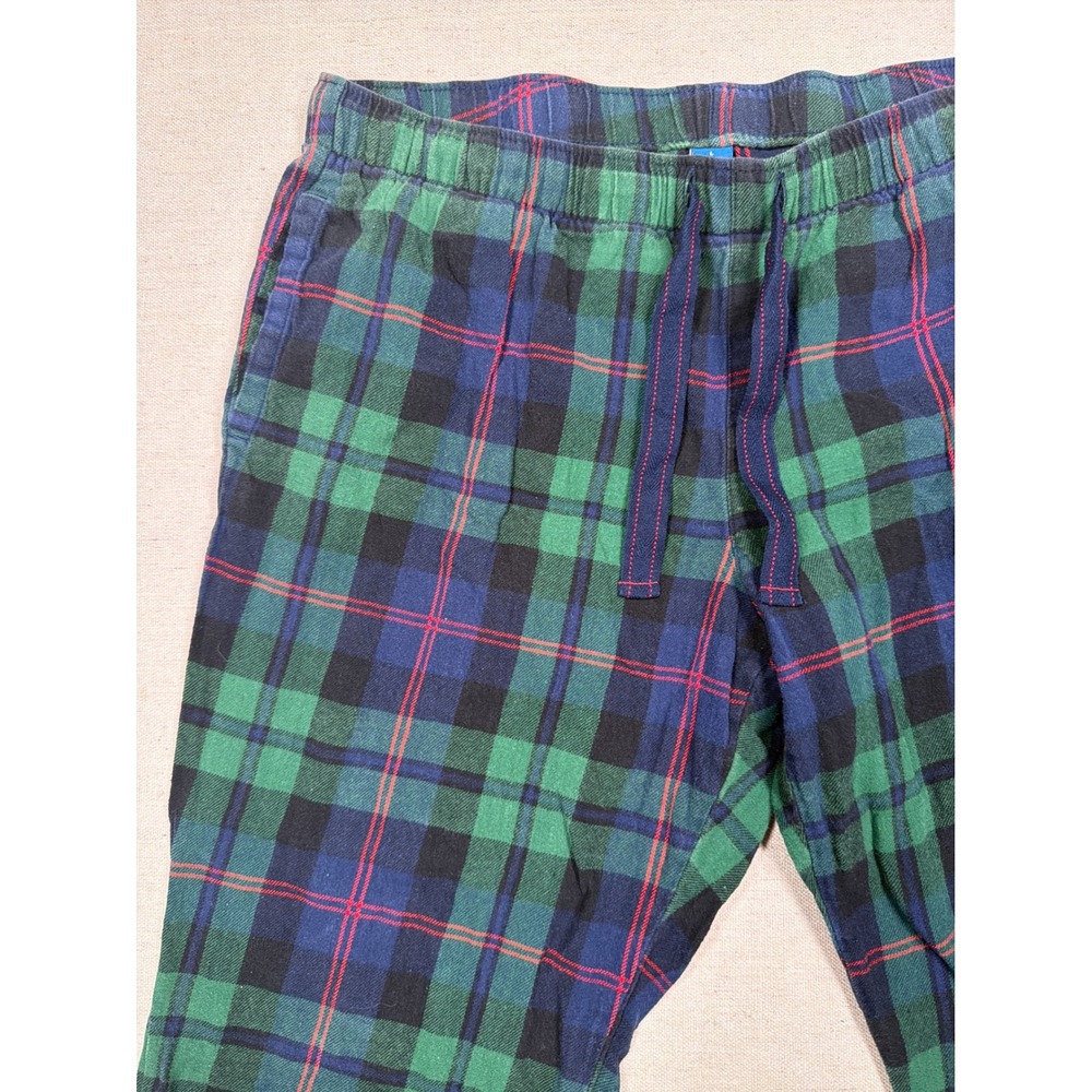 Old Navy Green Navy Blue Plaid Flannel Pajama Pants Women Large Match the Fam